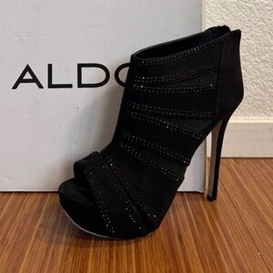 Jaquely Aldo black embellished ankle booties